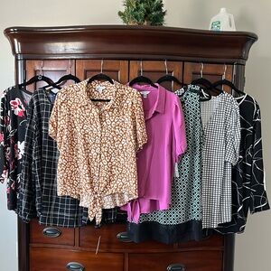 Women’s Lot of Dress Blouses NEW OR LIKE NEW. Size XL/1X/XXL